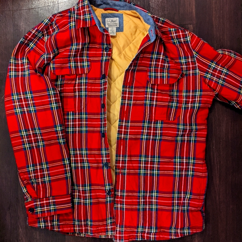 L.L. PrimaLoft-LinedShirt-Jac Fitted Large Plaid